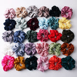 Fashion Silk Women Scrunchie Solid Color Elastic Hair Ties For Women