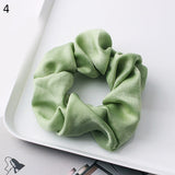 Fashion Silk Women Scrunchie Solid Color Elastic Hair Ties For Women