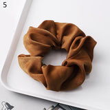 Fashion Silk Women Scrunchie Solid Color Elastic Hair Ties For Women