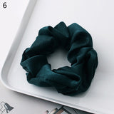 Fashion Silk Women Scrunchie Solid Color Elastic Hair Ties For Women