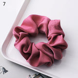 Fashion Silk Women Scrunchie Solid Color Elastic Hair Ties For Women