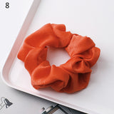 Fashion Silk Women Scrunchie Solid Color Elastic Hair Ties For Women