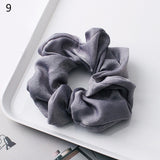 Fashion Silk Women Scrunchie Solid Color Elastic Hair Ties For Women