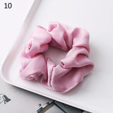 Fashion Silk Women Scrunchie Solid Color Elastic Hair Ties For Women