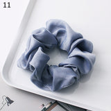 Fashion Silk Women Scrunchie Solid Color Elastic Hair Ties For Women