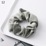 Fashion Silk Women Scrunchie Solid Color Elastic Hair Ties For Women