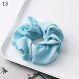 Fashion Silk Women Scrunchie Solid Color Elastic Hair Ties For Women