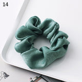 Fashion Silk Women Scrunchie Solid Color Elastic Hair Ties For Women