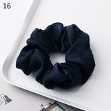 Fashion Silk Women Scrunchie Solid Color Elastic Hair Ties For Women