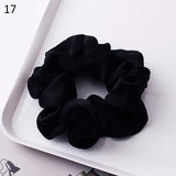 Fashion Silk Women Scrunchie Solid Color Elastic Hair Ties For Women