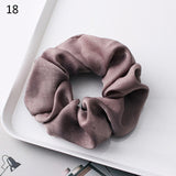 Fashion Silk Women Scrunchie Solid Color Elastic Hair Ties For Women