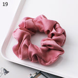 Fashion Silk Women Scrunchie Solid Color Elastic Hair Ties For Women