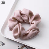 Fashion Silk Women Scrunchie Solid Color Elastic Hair Ties For Women