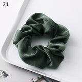 Fashion Silk Women Scrunchie Solid Color Elastic Hair Ties For Women