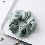 Fashion Silk Women Scrunchie Solid Color Elastic Hair Ties For Women