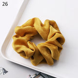 Fashion Silk Women Scrunchie Solid Color Elastic Hair Ties For Women