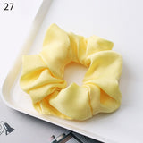 Fashion Silk Women Scrunchie Solid Color Elastic Hair Ties For Women