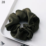 Fashion Silk Women Scrunchie Solid Color Elastic Hair Ties For Women