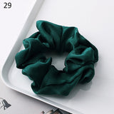 Fashion Silk Women Scrunchie Solid Color Elastic Hair Ties For Women