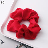 Fashion Silk Women Scrunchie Solid Color Elastic Hair Ties For Women