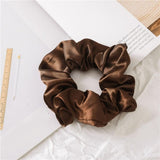 Fashion Silk Women Scrunchie Solid Color Elastic Hair Ties For Women