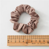 Fashion Silk Women Scrunchie Solid Color Elastic Hair Ties For Women