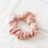 Fashion Silk Women Scrunchie Solid Color Elastic Hair Ties For Women