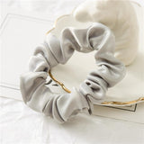 Fashion Silk Women Scrunchie Solid Color Elastic Hair Ties For Women