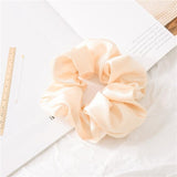 Fashion Silk Women Scrunchie Solid Color Elastic Hair Ties For Women