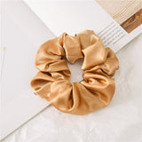 Fashion Silk Women Scrunchie Solid Color Elastic Hair Ties For Women