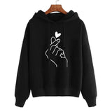 Women Sweatshirt And Hoody Ladies Hooded Love Printed Casual Pullovers Girls