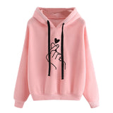 Women Sweatshirt And Hoody Ladies Hooded Love Printed Casual Pullovers Girls