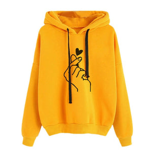 Women Sweatshirt And Hoody Ladies Hooded Love Printed Casual Pullovers Girls