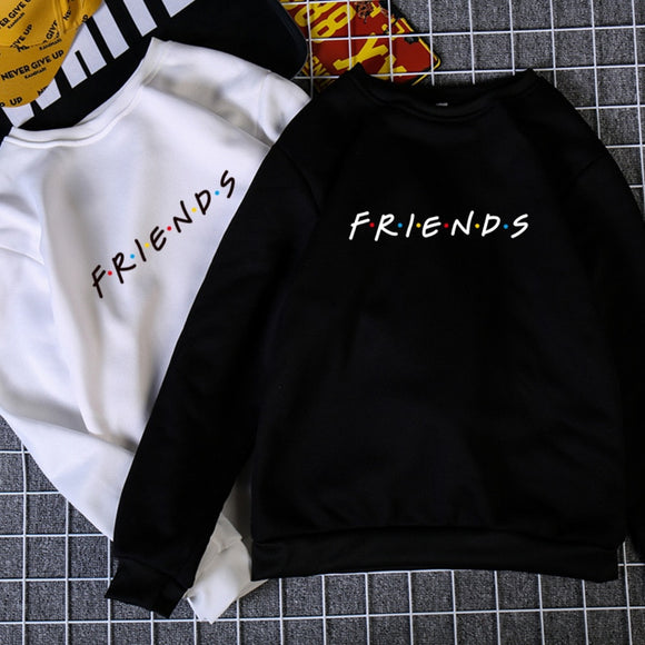 Womens Letters FRIENDS Print Long Sleeve Hoodie Sweatshirt Ladies 2019