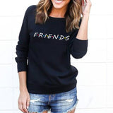 Womens Letters FRIENDS Print Long Sleeve Hoodie Sweatshirt Ladies 2019