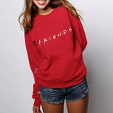 Womens Letters FRIENDS Print Long Sleeve Hoodie Sweatshirt Ladies 2019