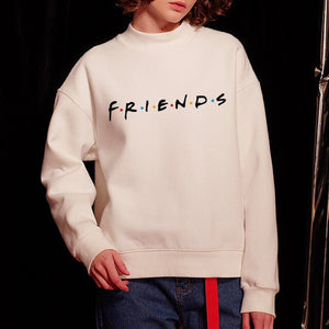 Womens Letters FRIENDS Print Long Sleeve Hoodie Sweatshirt Ladies 2019