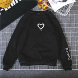 Heart Hoodies Sweatshirts 2019 Women Casual Kawaii Harajuku