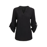 Blouse shirt Women Fashion Chiffon Blouses 3/4 Sleeve V-neck