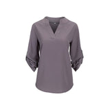 Blouse shirt Women Fashion Chiffon Blouses 3/4 Sleeve V-neck